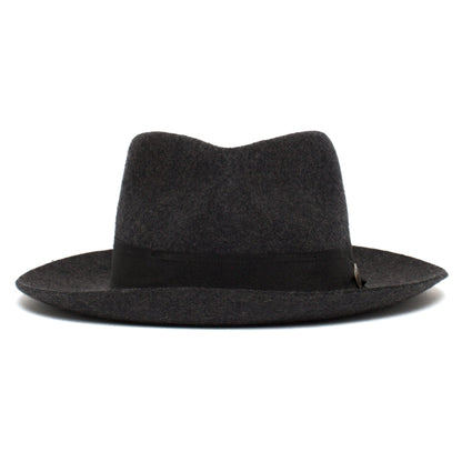 Goorin Bros. mr walker teardrop wide brim felt fedora hat Charcoal front view