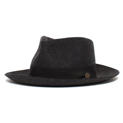 Goorin Bros. mr walker teardrop wide brim felt fedora hat Charcoal left side view
