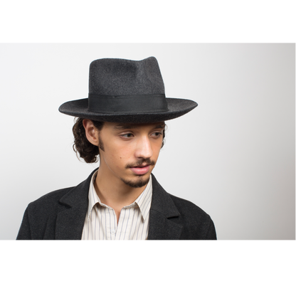 Goorin Bros. mr walker teardrop wide brim felt fedora hat Charcoal  mens styling
