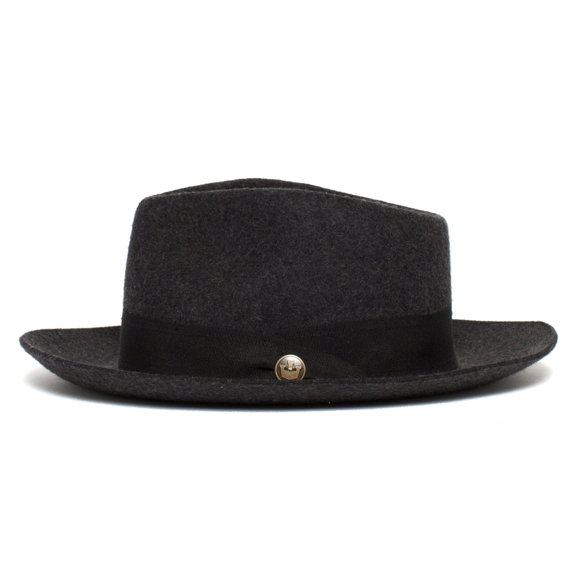 Goorin Bros. mr walker teardrop wide brim felt fedora hat Charcoal side view