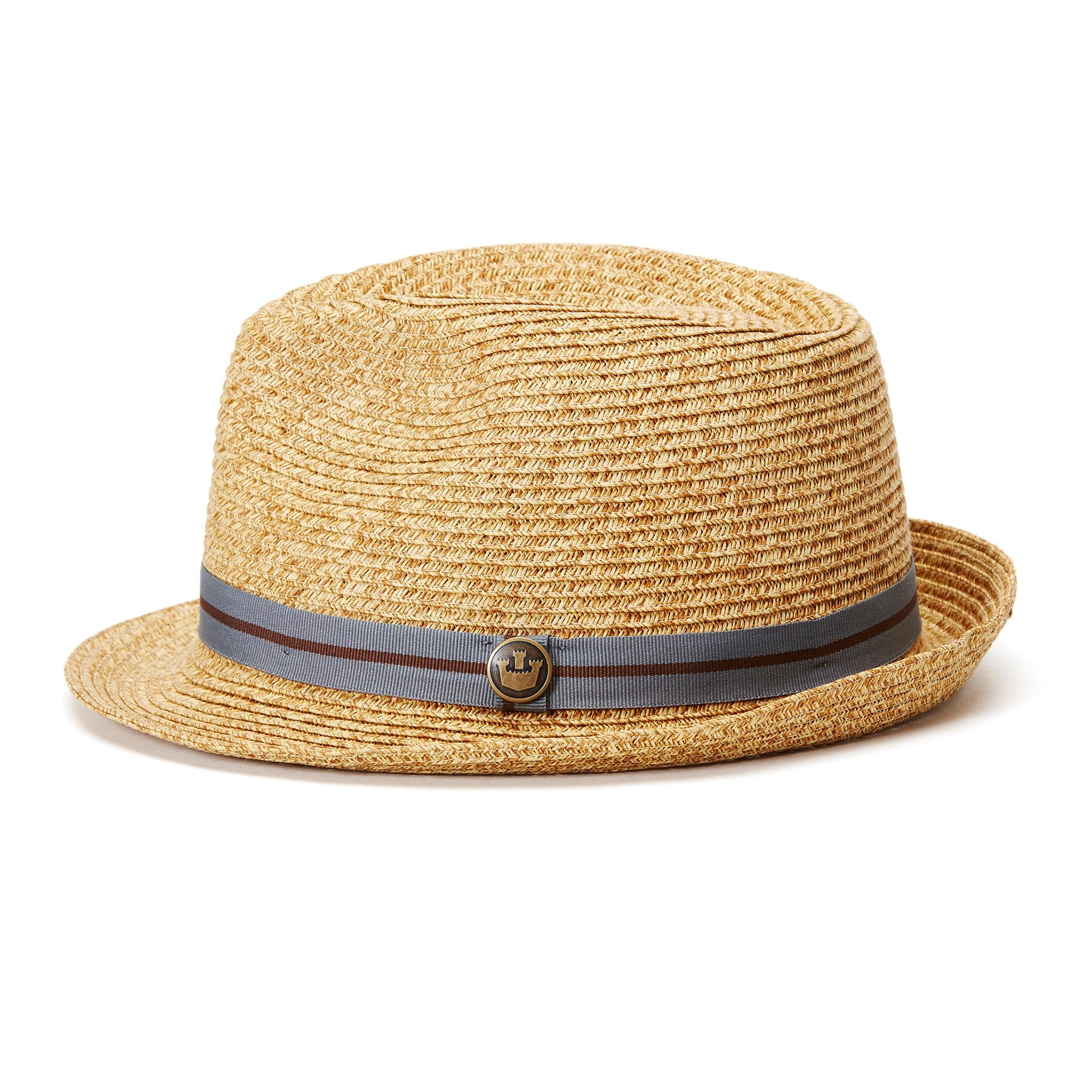 Goorin Bros. keep it real teardrop short brim straw fedora hat Tan side view