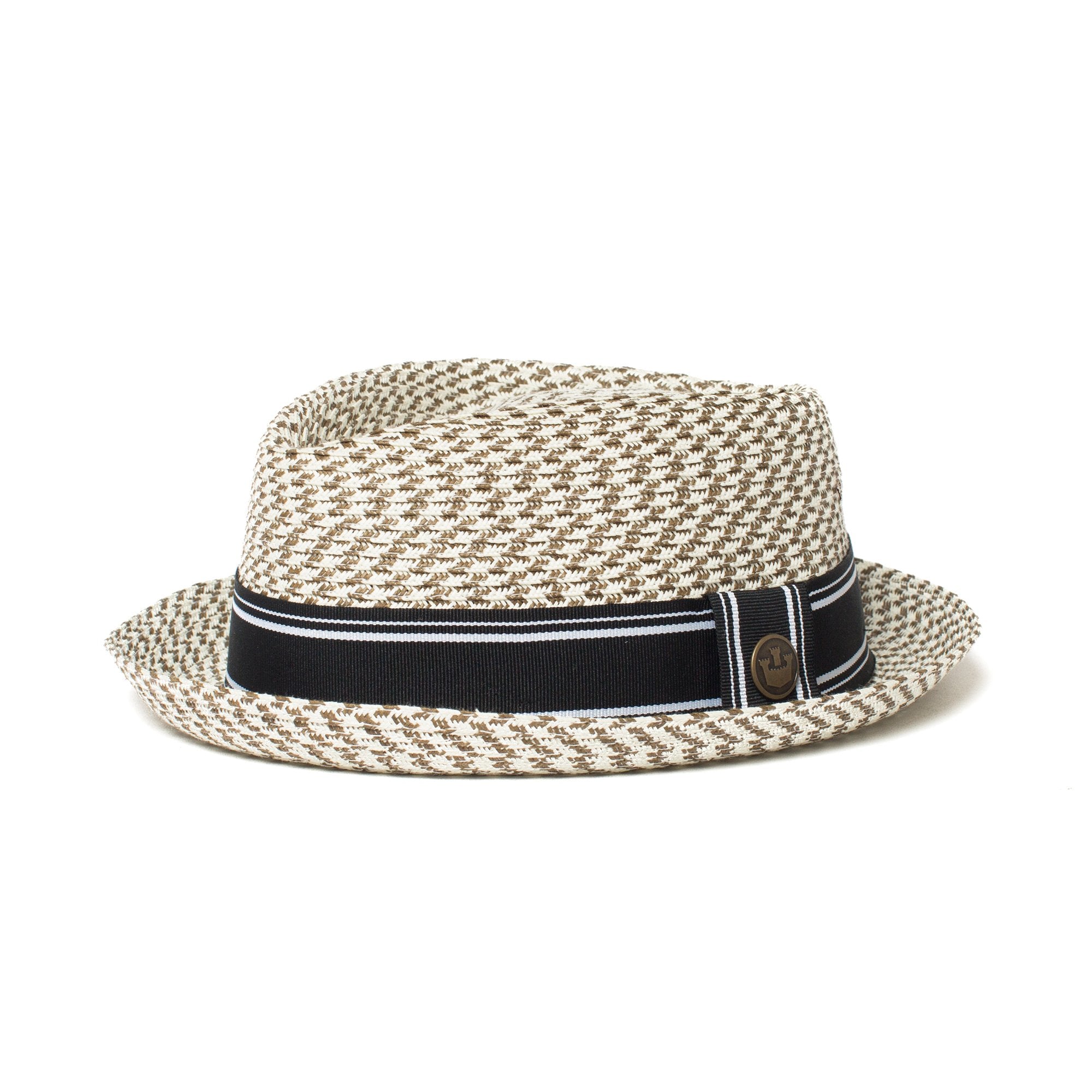 Goorin Bros. big boy kris diamond short brim straw porkpie fedora hat Charcoal left side view