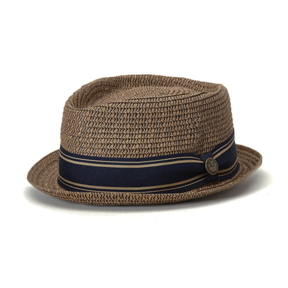 Goorin Bros. big boy kris diamond short brim straw porkpie fedora hat Tan left side view