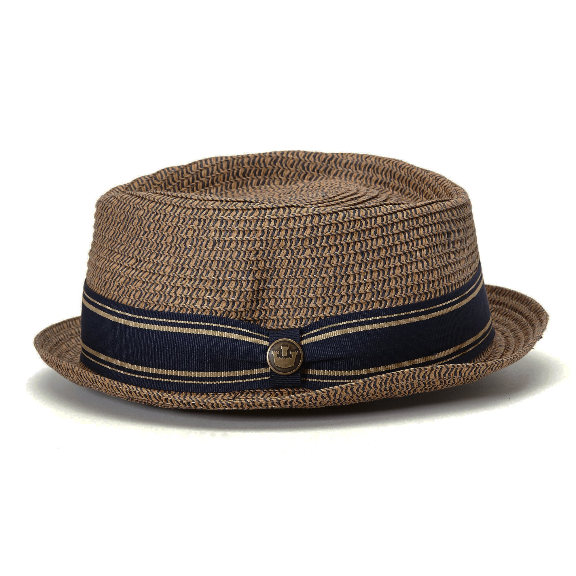 Goorin Bros. big boy kris diamond short brim straw porkpie fedora hat Tan side view