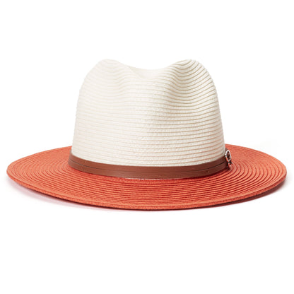 Goorin Bros. hot miami paper wide brim fedora Coral front view
