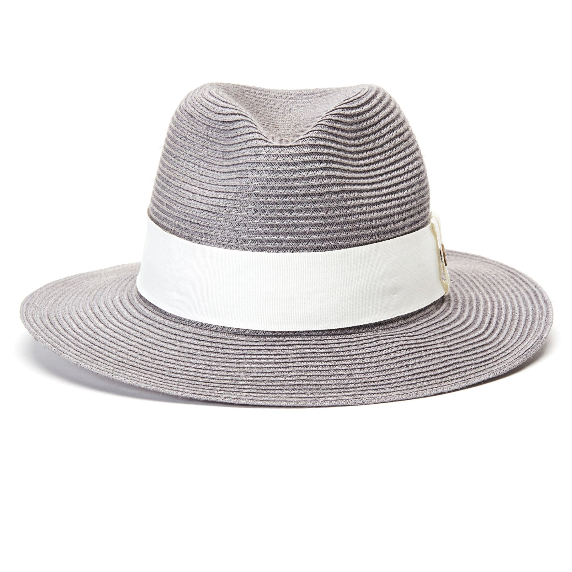 Goorin Bros. new york summers straw wide brim fedora Grey front view