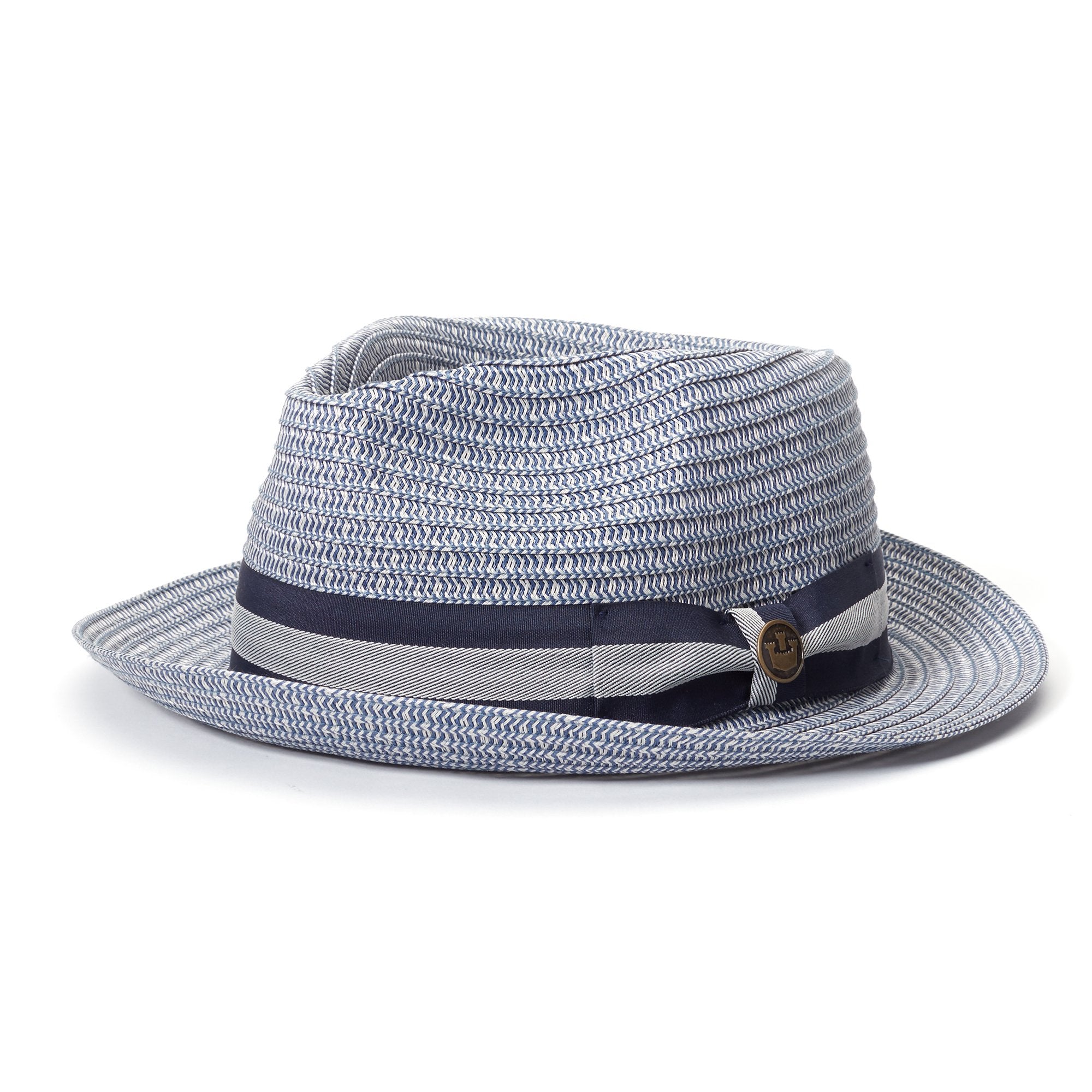 Goorin Bros. cayo plastic classic brim fedora Blue left side view