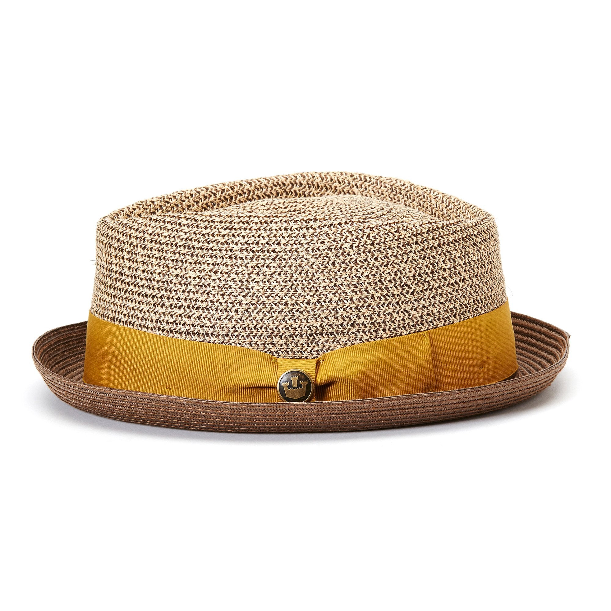 Goorin Bros. cayo guillermo straw porkpie fedora Brown side view