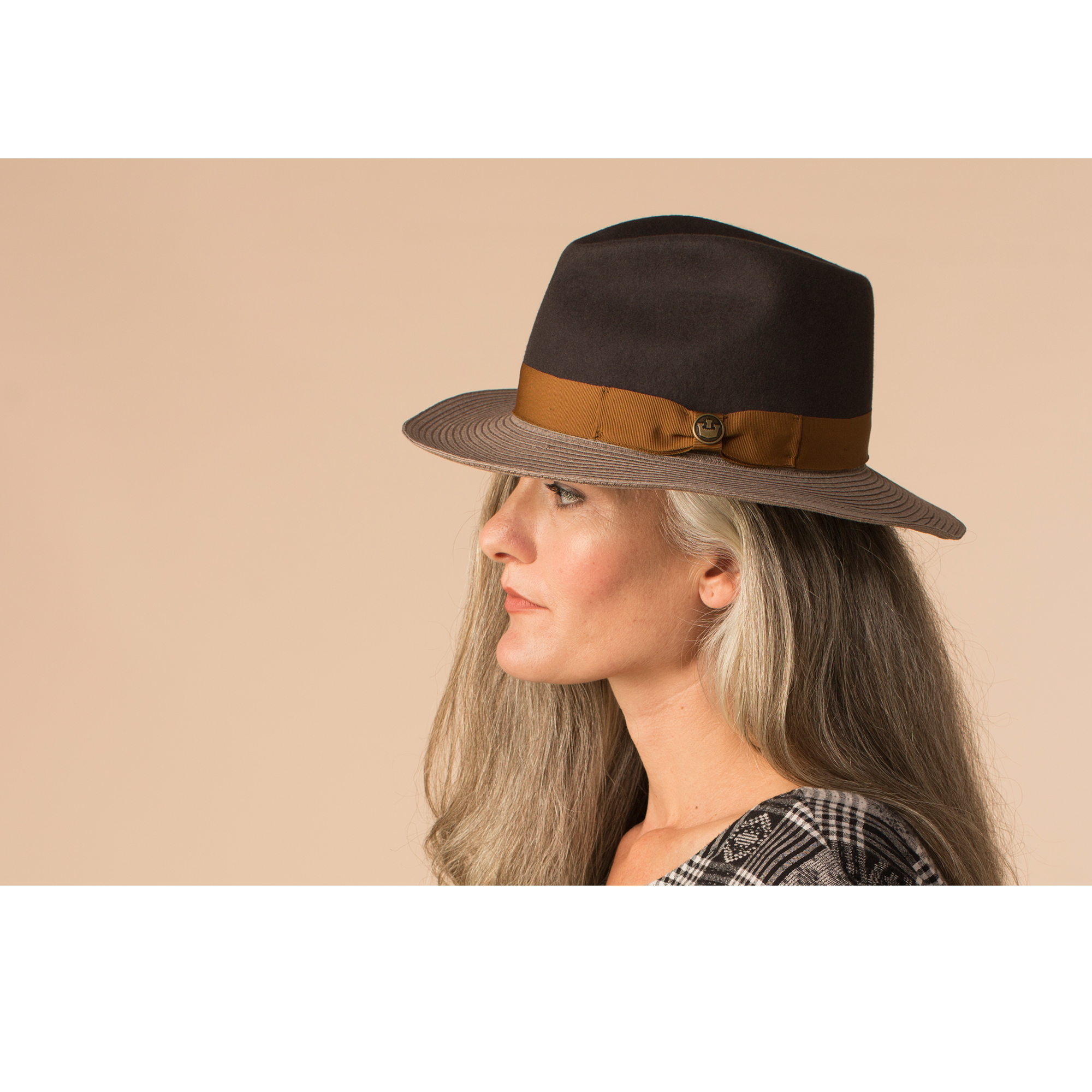 Goorin Bros. the loyalist wool wide brim fedora Charcoal  womens styling