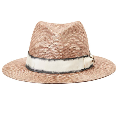 Goorin Bros. audrey sloanne straw wide brim fedora Rose front view