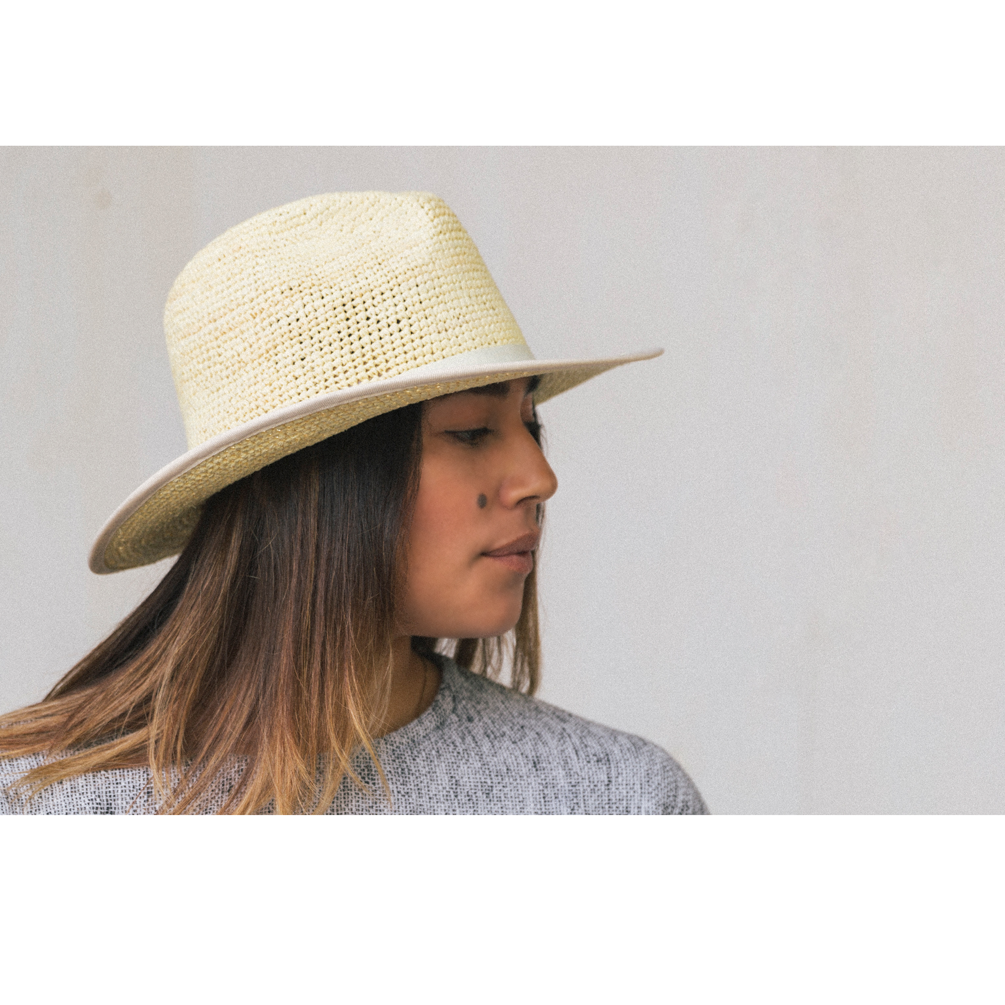 Goorin Bros. point loma center dent wide brim straw fedora hat Natural  womens styling