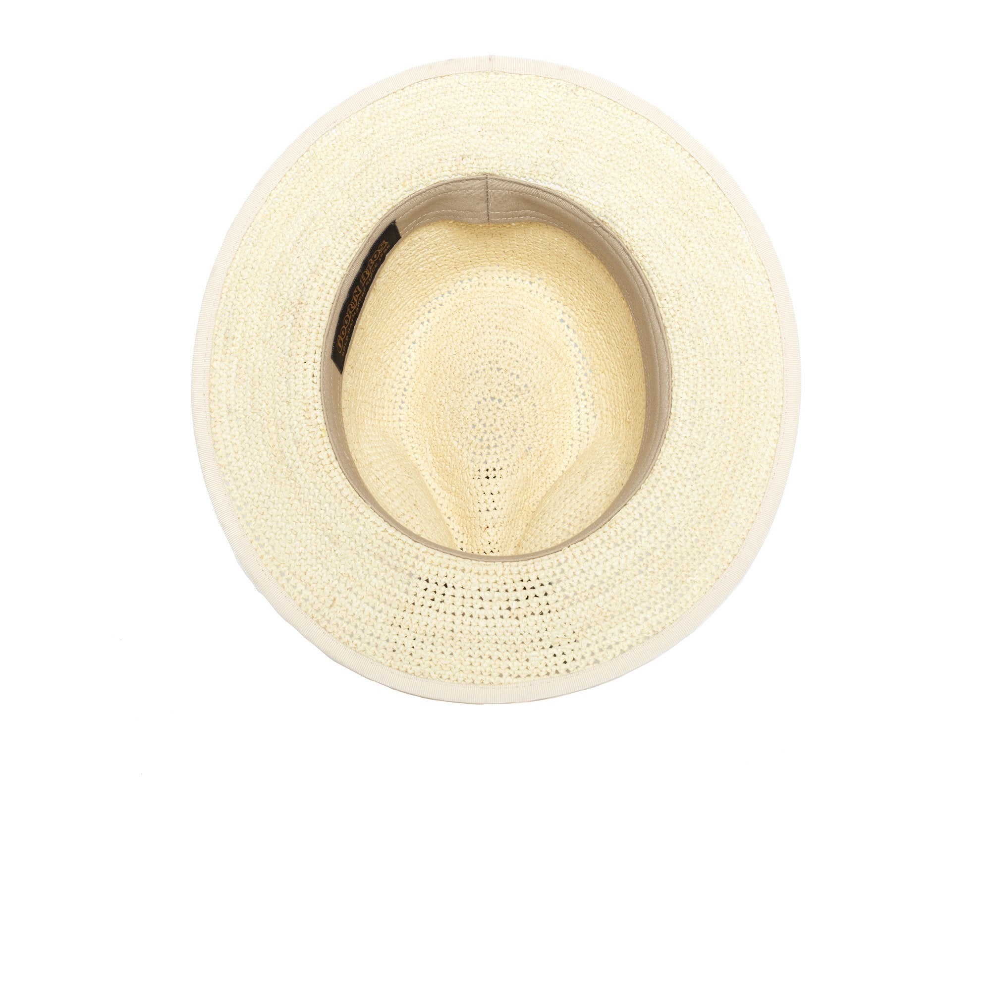 Goorin Bros. point loma center dent wide brim straw fedora hat Natural under view