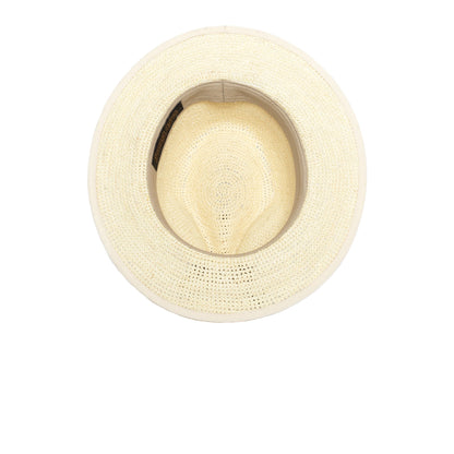 Goorin Bros. point loma center dent wide brim straw fedora hat Natural under view