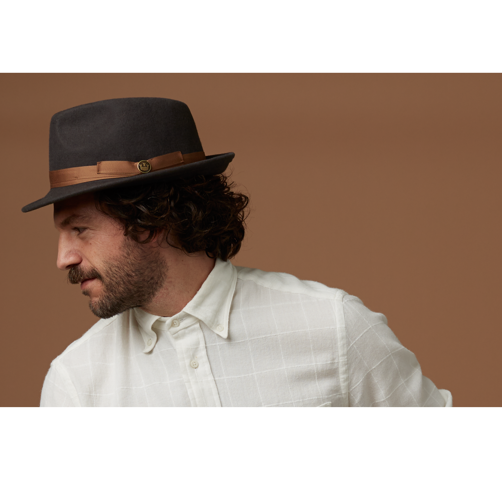 Goorin Bros. pascal center dent medium brim felt fedora hat Charcoal  mens styling