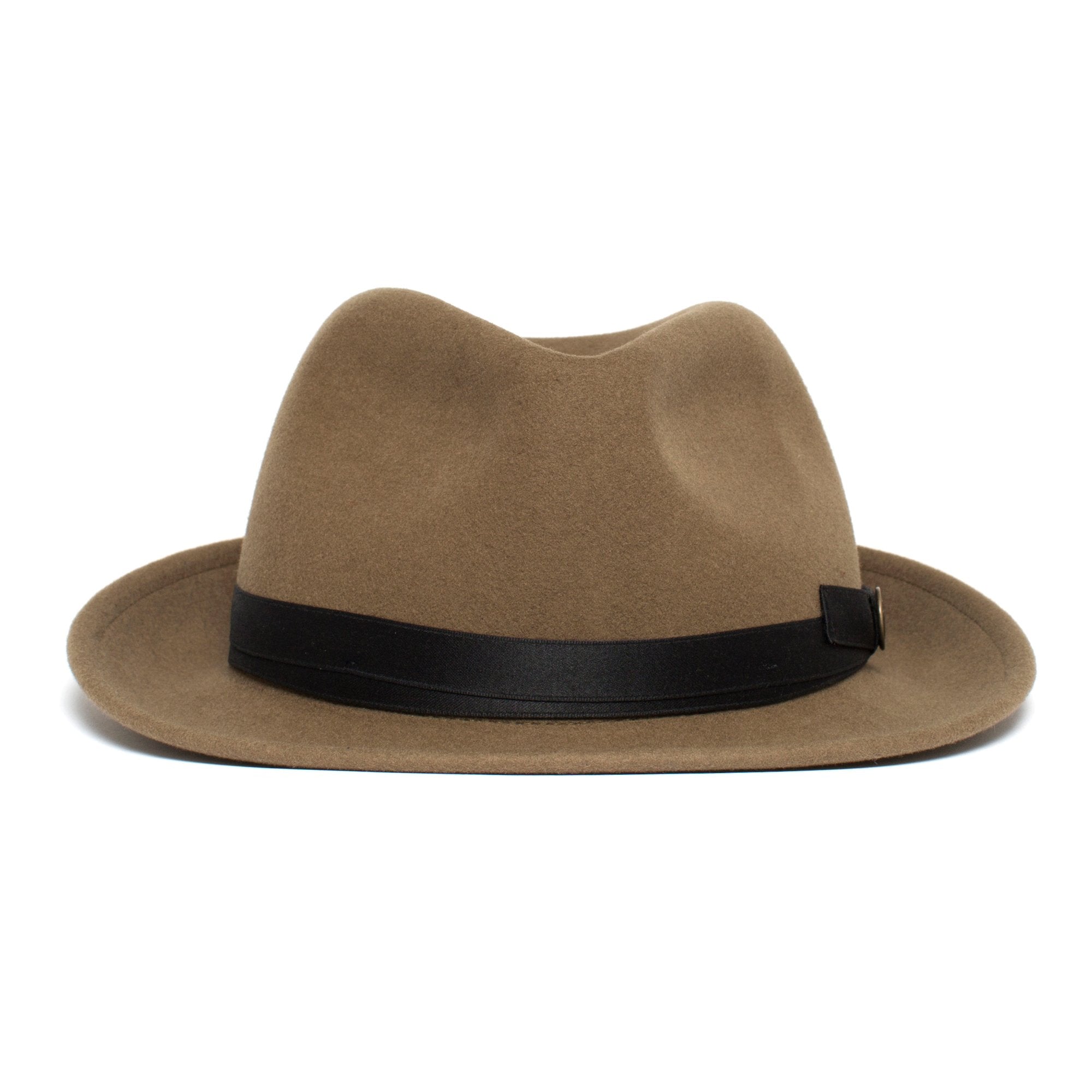 Goorin Bros. pascal center dent medium brim felt fedora hat Tan front view