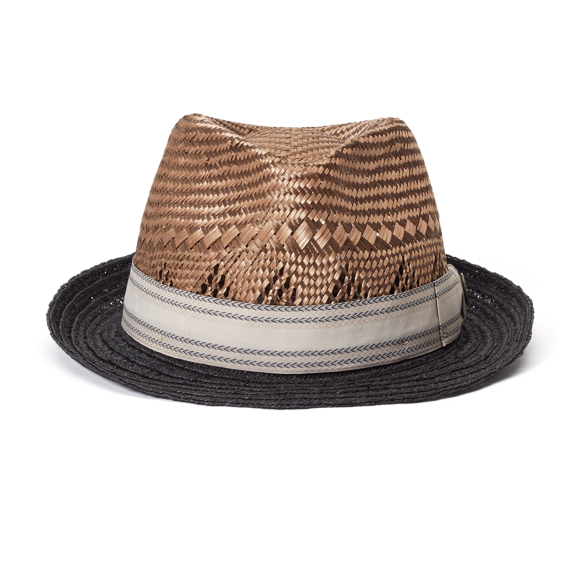 Goorin Bros. trombone walker straw stingy brim fedora Brown front view