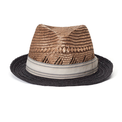 Goorin Bros. trombone walker straw stingy brim fedora Brown front view