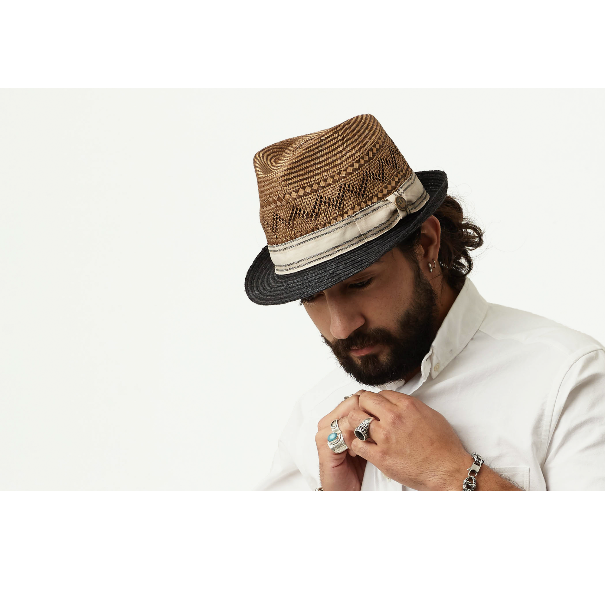 Goorin Bros. trombone walker straw stingy brim fedora Brown  mens styling