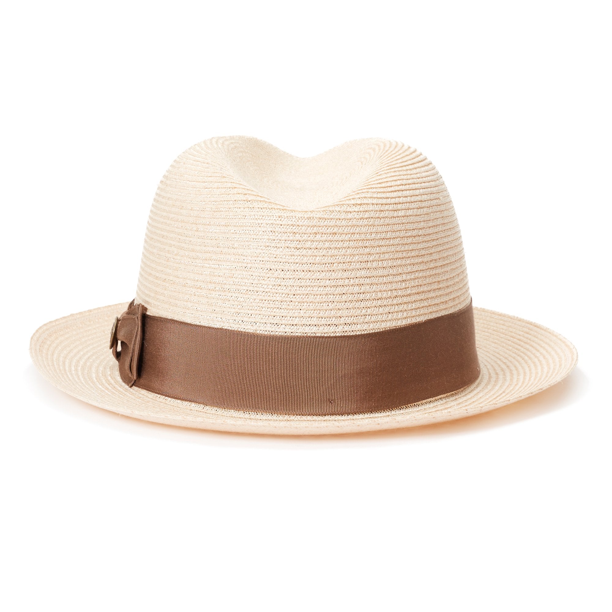 Goorin Bros. the gilder center dent medium brim straw fedora hat Natural back view