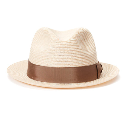 Goorin Bros. the gilder center dent medium brim straw fedora hat Natural front view