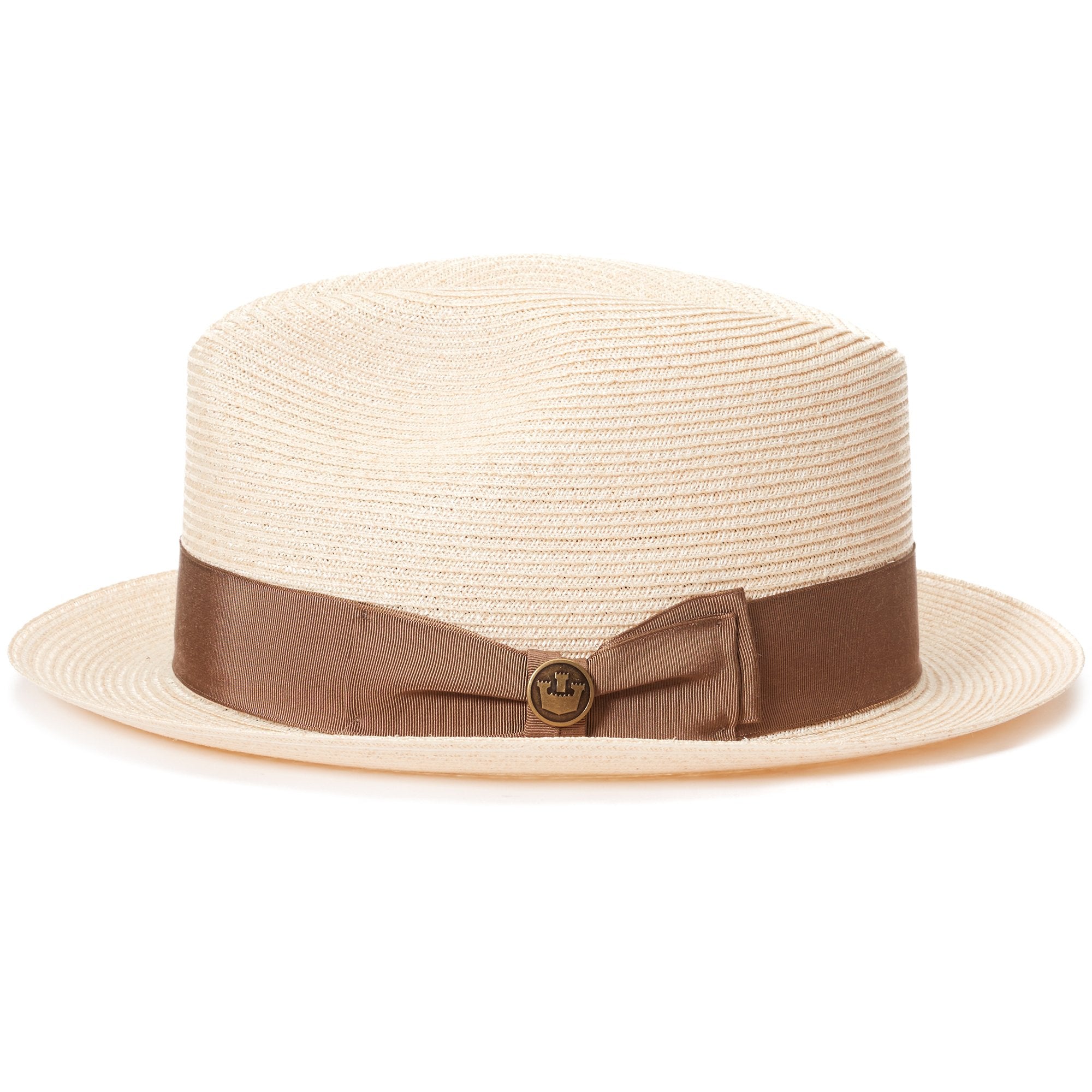 Goorin Bros. the gilder center dent medium brim straw fedora hat Natural side view