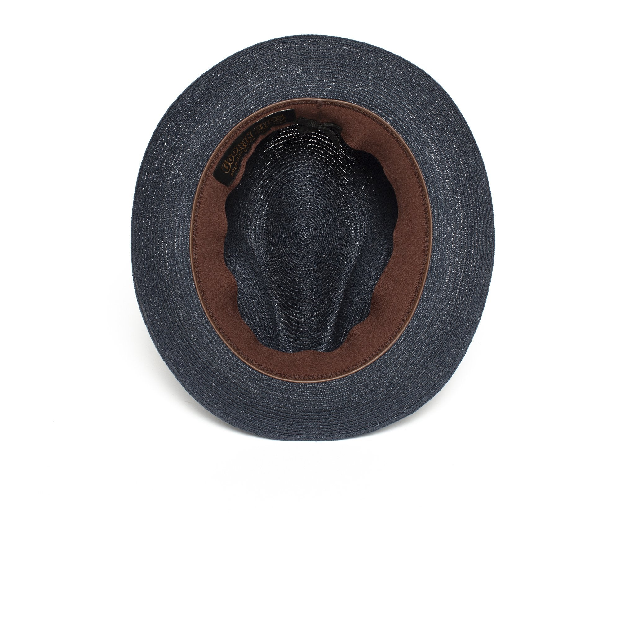 Goorin Bros. the gilder center dent medium brim straw fedora hat Navy under view
