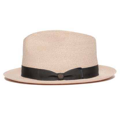 Goorin Bros. the gilder center dent medium brim straw fedora hat Pink side view
