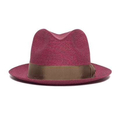 Goorin Bros. the gilder center dent medium brim straw fedora hat Red front view