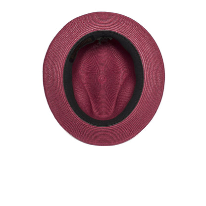 Goorin Bros. the gilder center dent medium brim straw fedora hat Red under view