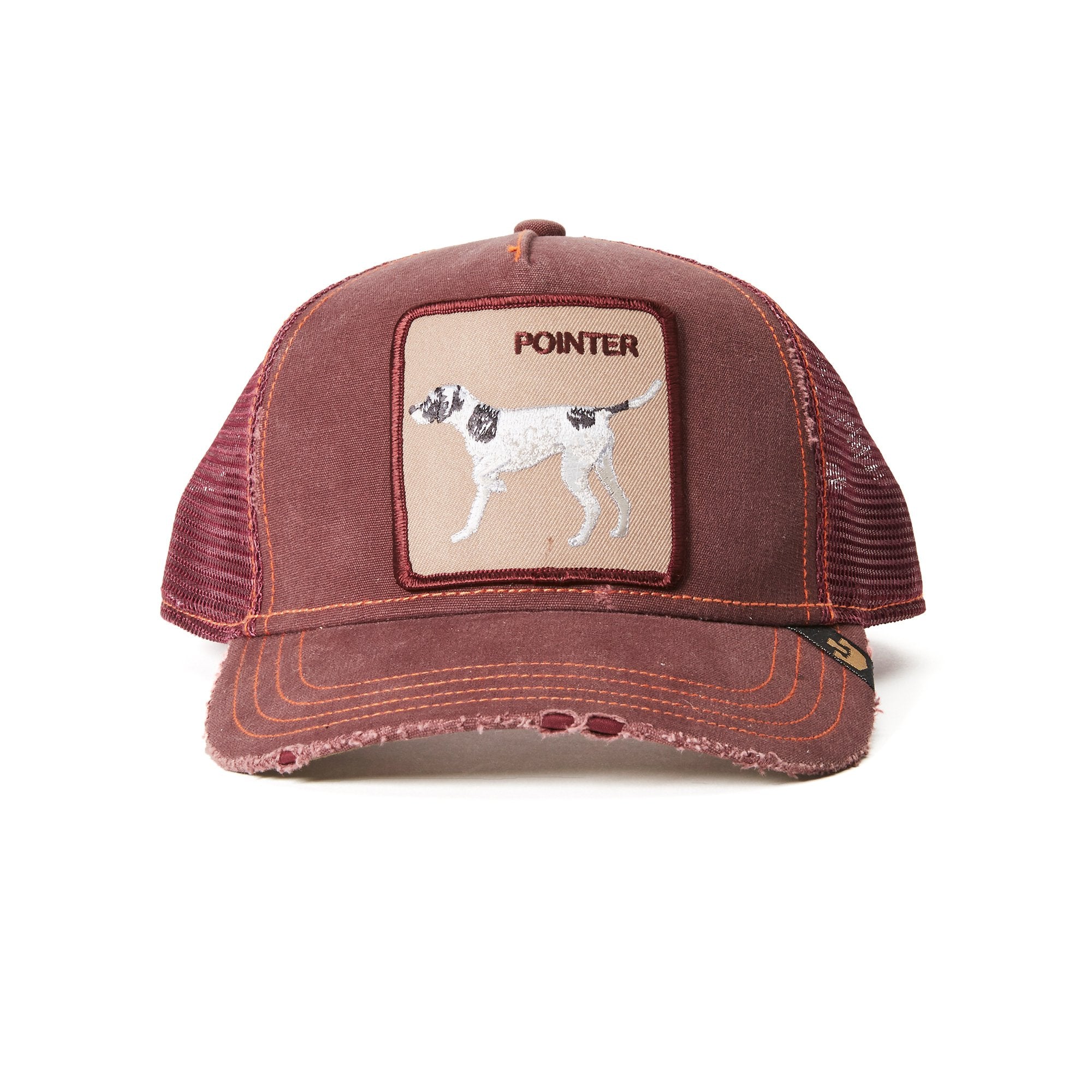 Goorin Bros. the pointer trucker baseball cap Wine front view