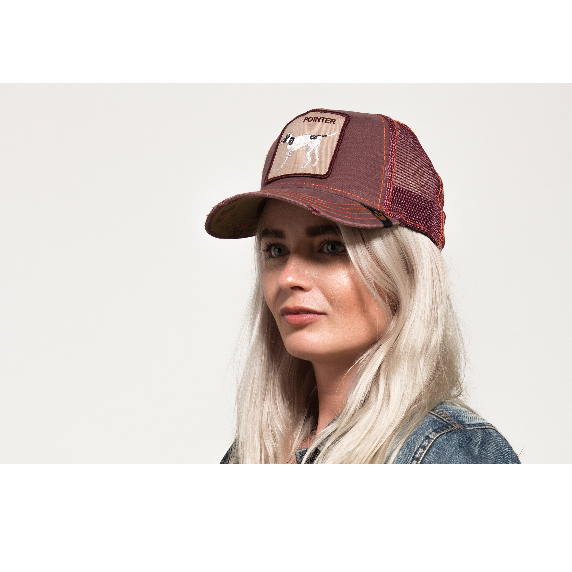Goorin Bros. the pointer trucker baseball cap Wine  womens styling