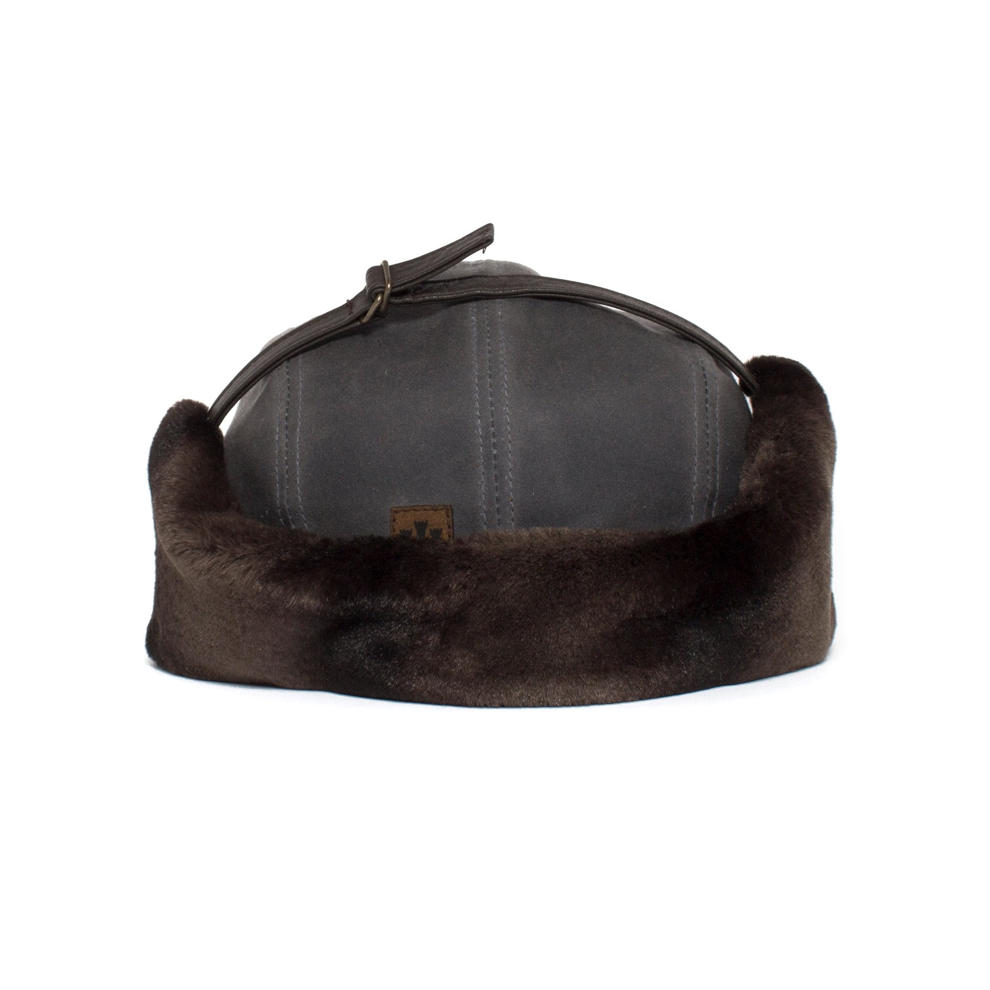 Goorin Bros. seal rock cotton hunter cap with earflaps cap Charcoal back view