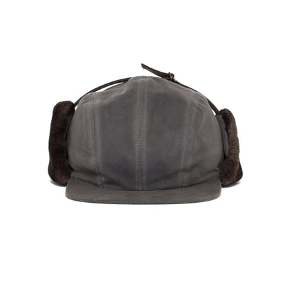 Goorin Bros. seal rock cotton hunter cap with earflaps cap Charcoal front view