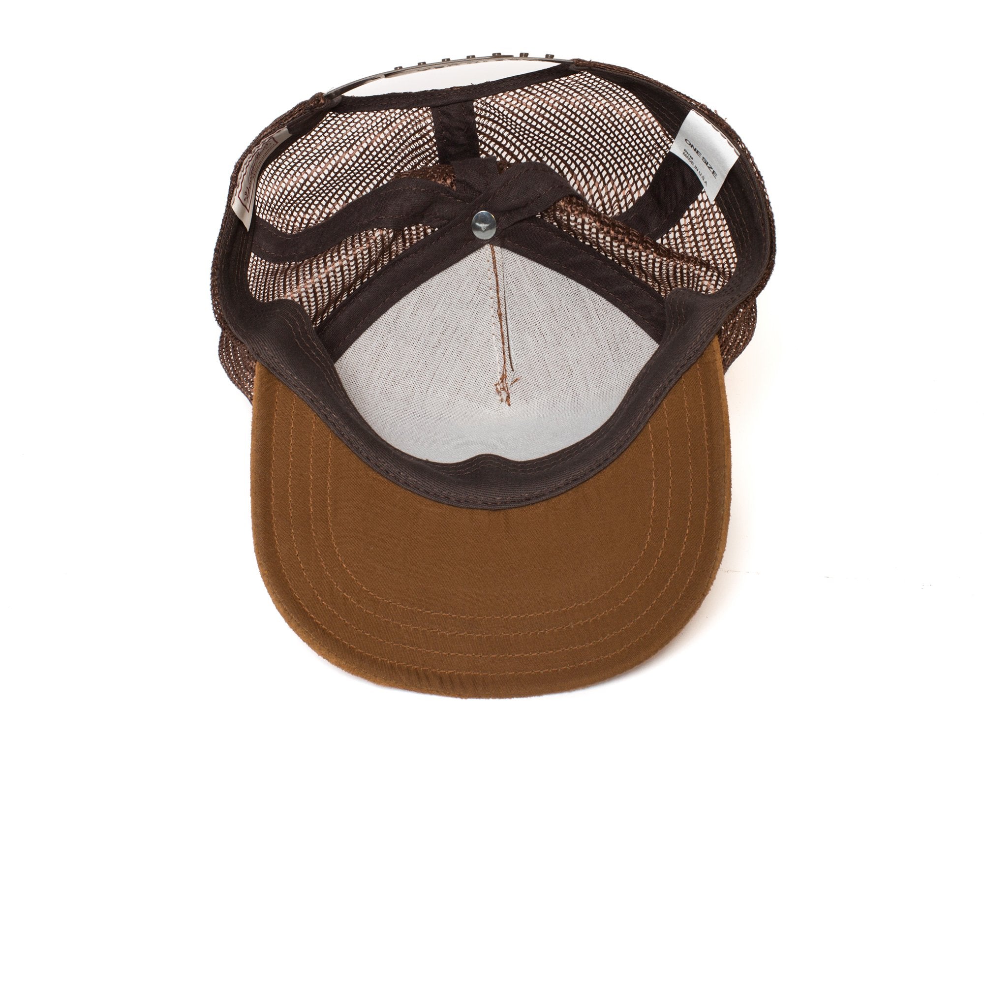 Goorin Bros. witty bird suede 5 panel trucker baseball cap Brown under view