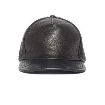 Goorin Bros. corner pocket leather baseball cap Black front view