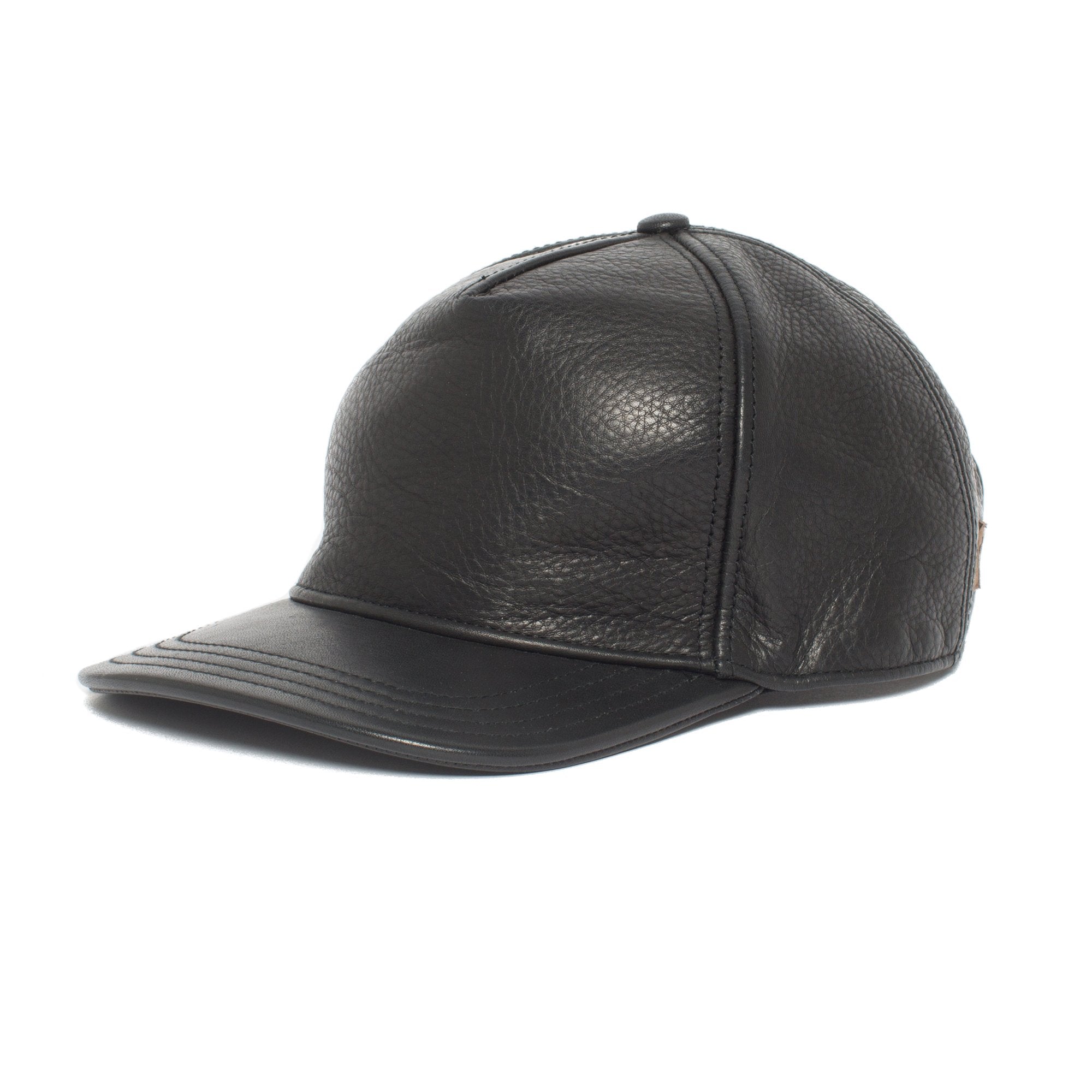 Goorin Bros. corner pocket leather baseball cap Black left side view