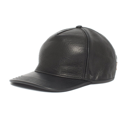 Goorin Bros. corner pocket leather baseball cap Black left side view