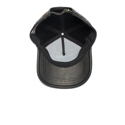 Goorin Bros. corner pocket leather baseball cap Black under view