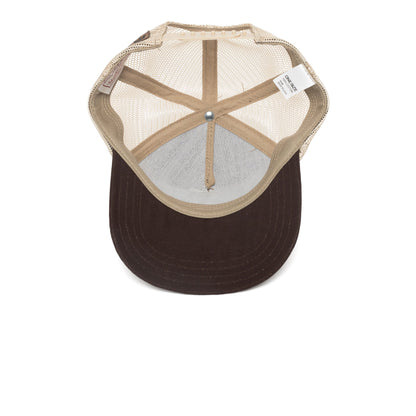 Goorin Bros. bad donkey cotton 5 panel trucker baseball cap Brown under view