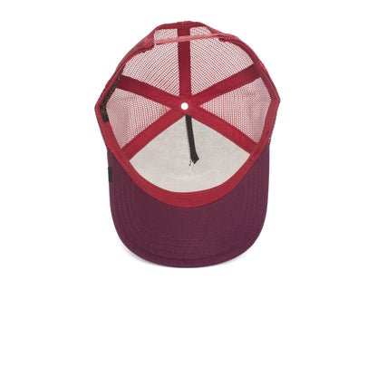 Goorin Bros. two beavers trucker baseball cap Burgundy under view