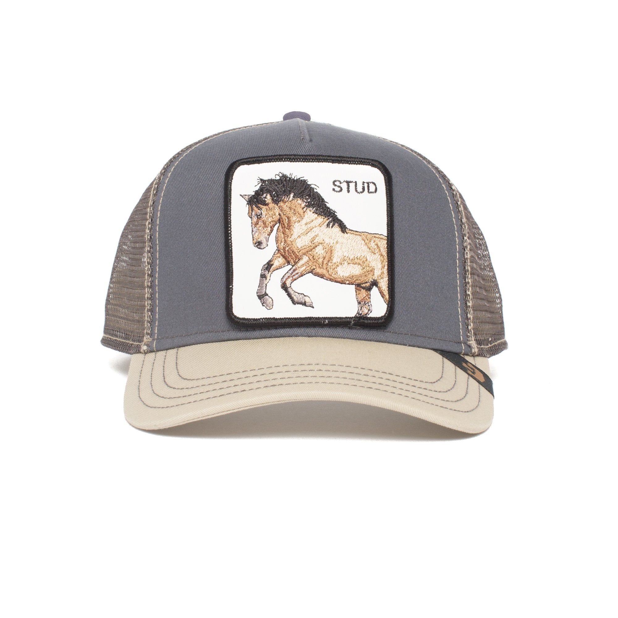 Goorin Bros. you stud 5 panel trucker baseball cap Grey front view