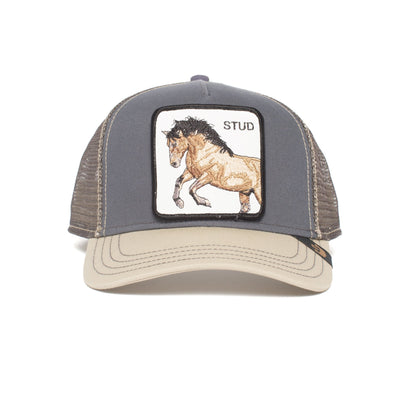 Goorin Bros. you stud 5 panel trucker baseball cap Grey front view