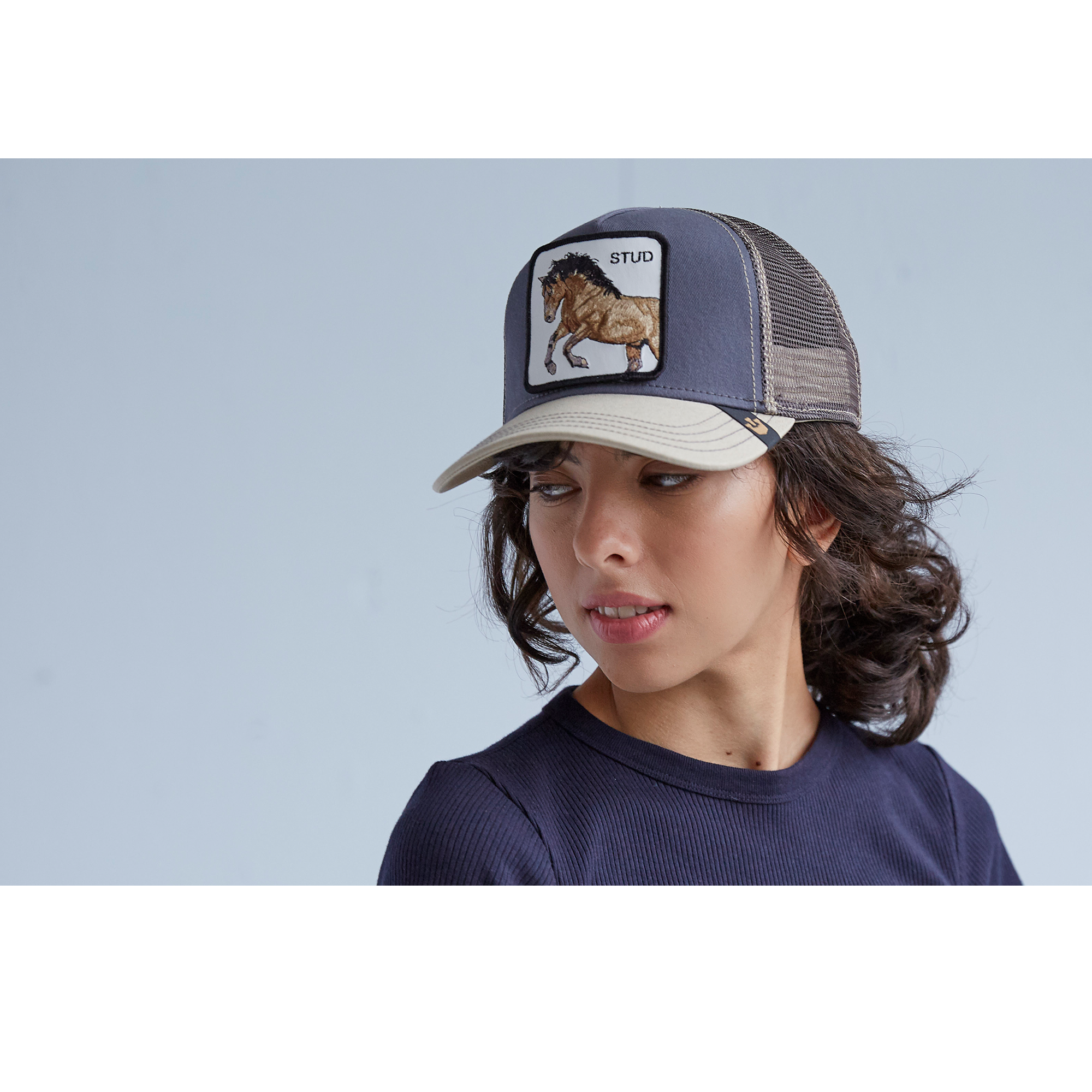 Goorin Bros. you stud 5 panel trucker baseball cap Grey  womens styling