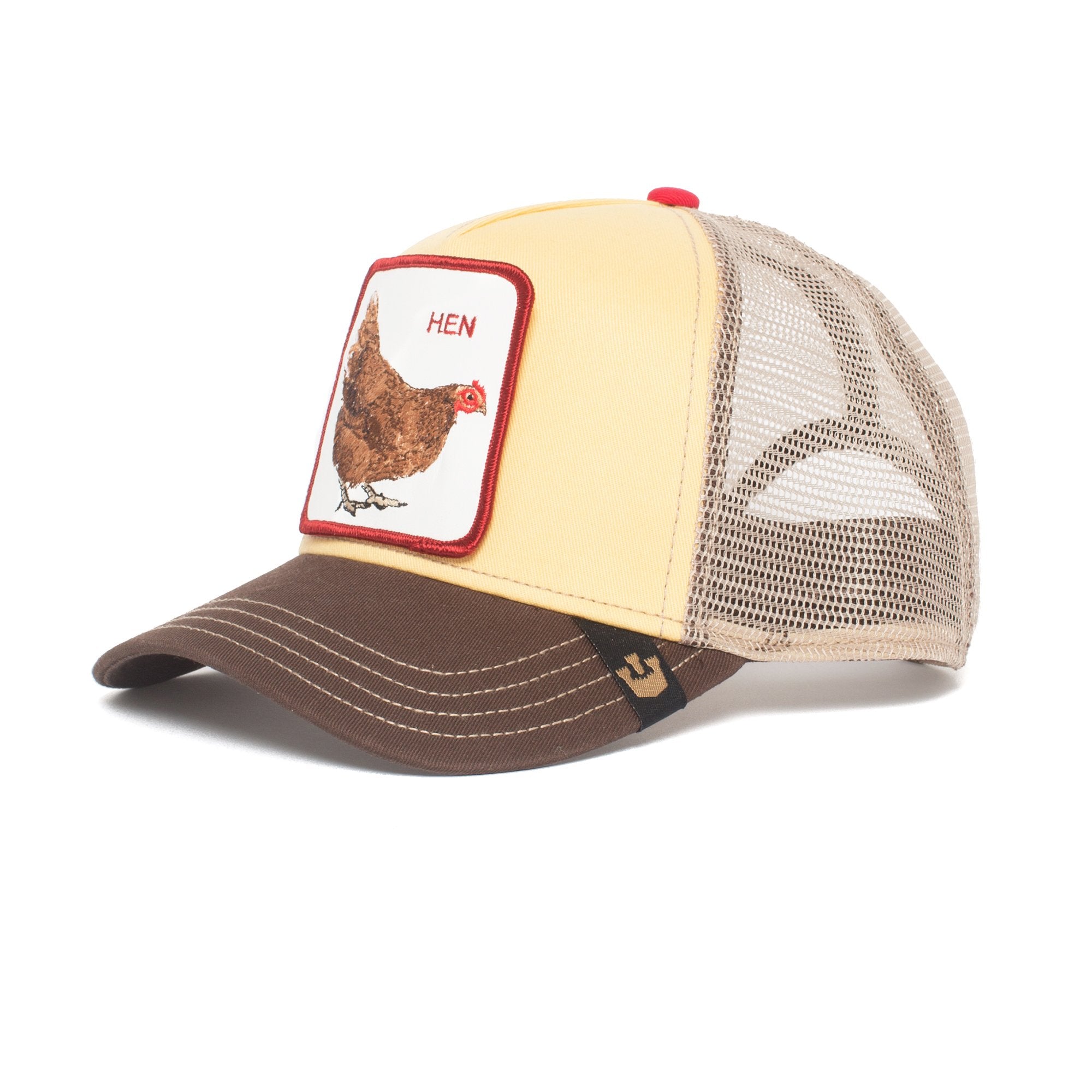 Goorin Bros. hen 5 panel trucker baseball cap Yellow left side view