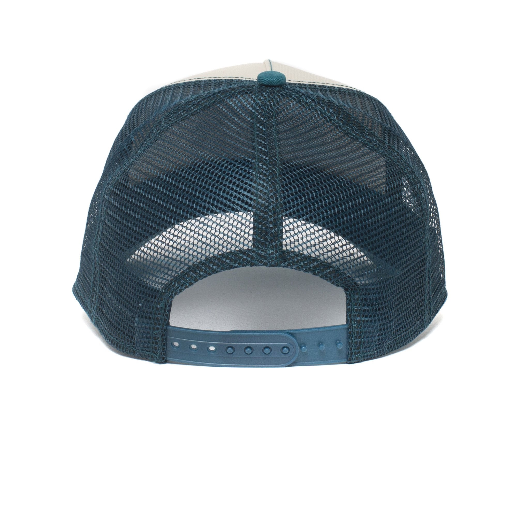 Goorin Bros. peace keeper trucker baseball cap Teal back view