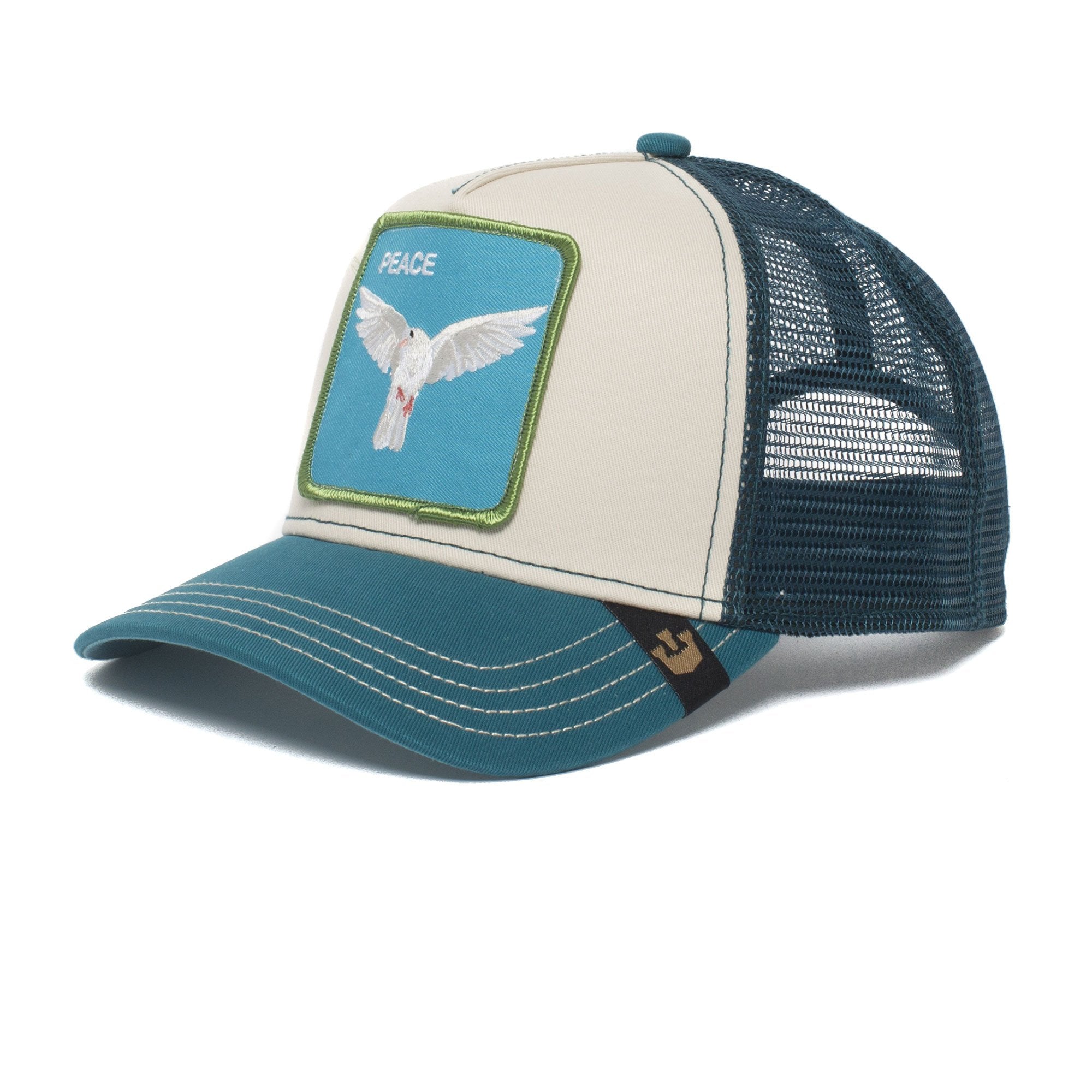 Goorin Bros. peace keeper trucker baseball cap Teal left side view