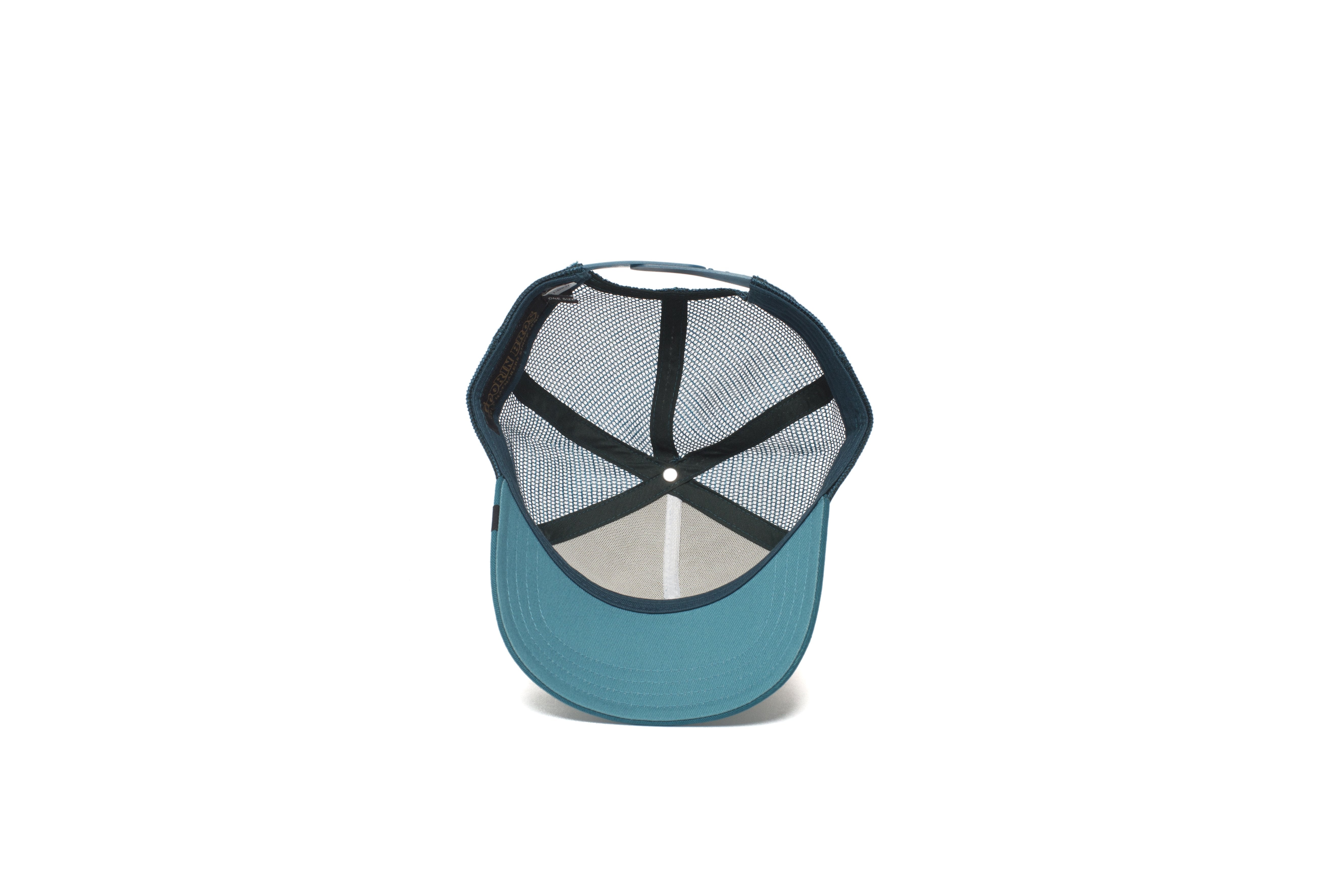 Goorin Bros. peace keeper trucker baseball cap Teal under view