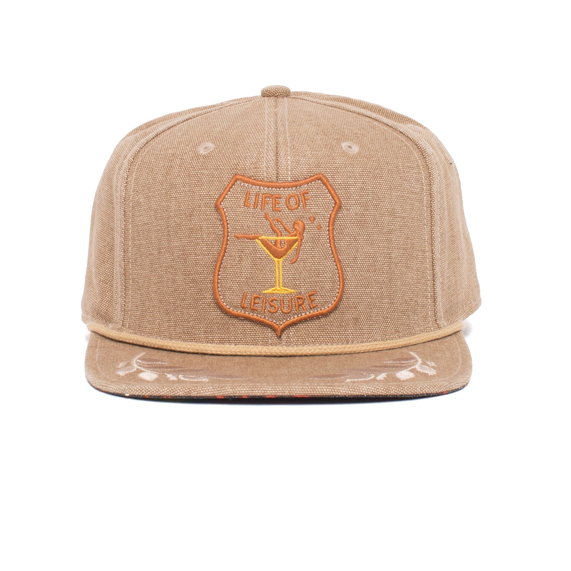 Goorin Bros. bull street cotton flat brim baseball cap Khaki front view