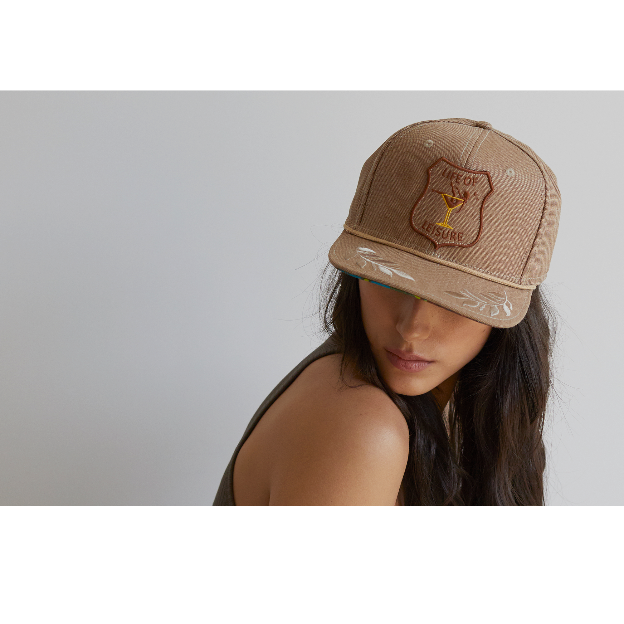 Goorin Bros. bull street cotton flat brim baseball cap Khaki  womens styling