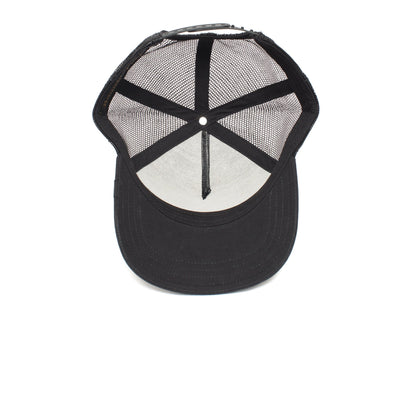 Goorin Bros. king of the jungle 5 panel trucker baseball cap Black under view